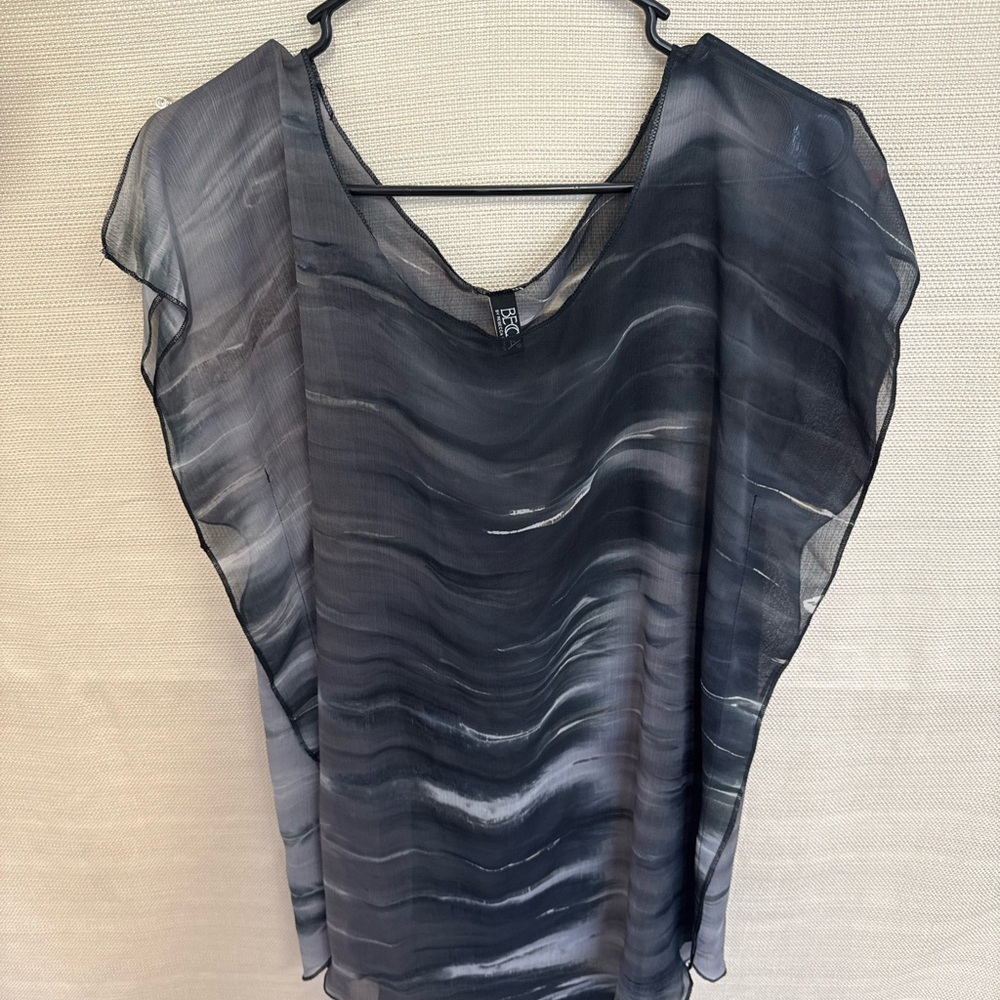 BECCA Black and Gray Sheer Blouse